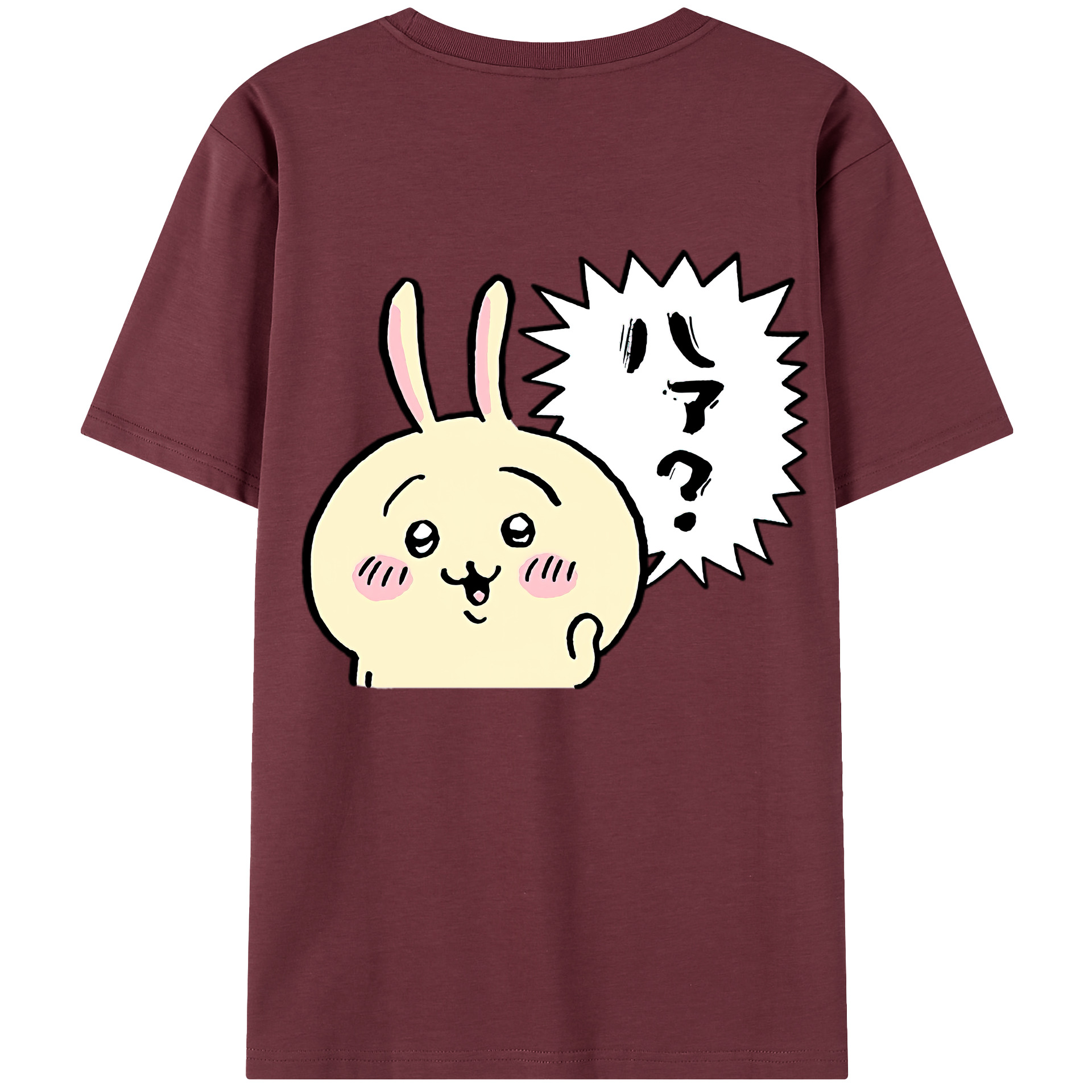 （画像用） ちいかわ うさぎ Chii-kawa usagi 綿100％半袖Tシャツ（背面プリント）